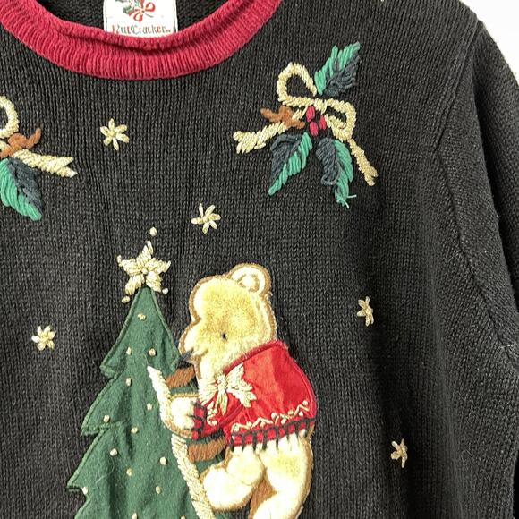Not So Ugly Christmas Sweater Teddy Bears Decorating Tree Bows XL - Picture 5 of 9
